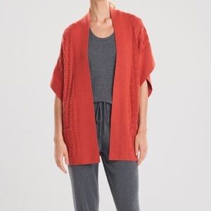 NWT NATORI $278 Umeda Sweater Knit Topper Cinnabar Size Large